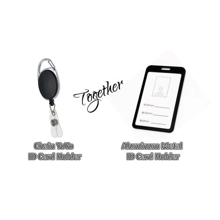 Aluminum Metal  ID Card Holder + YoYo Chain