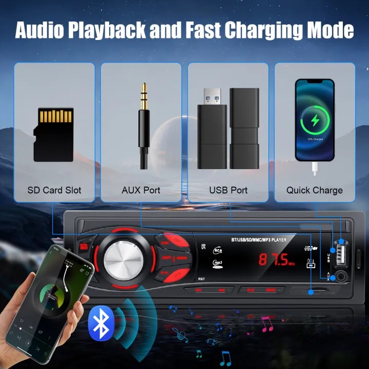 HIVOZ%20Bluetooth%20Car%20Stereo,%204x15W%20Car%20Audio%20FM%20Radio,%20MP3%20Player%20USB/SD/AUX%20Hands%20Free%20Calling%20with%20Wireless%20Remote%20Control%20-%20Image%202