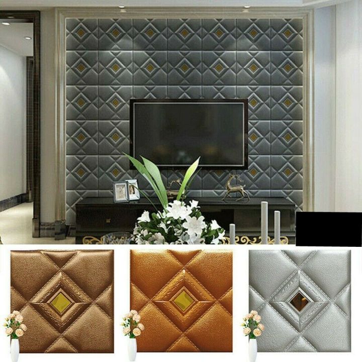 1/10pcs%203D%20Soft%20Pack%20Wall%20Stickers%20Wallpaper%2030*30cm%20Self-adhesive%20Bedroom%20Decoration%20Wall%20Foam%20TV%20Background%20-%20Image%203