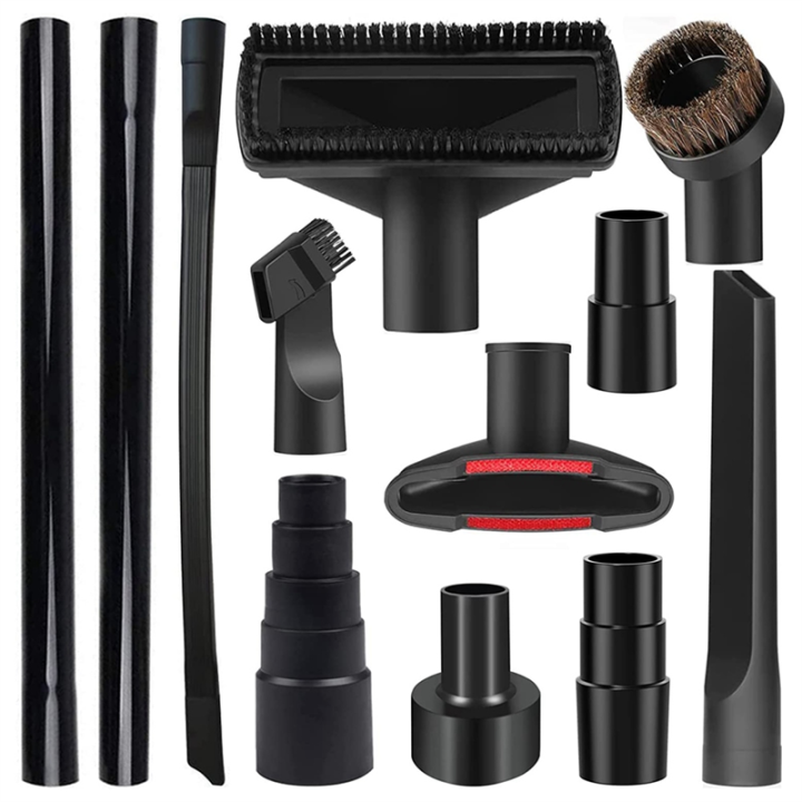 12Piece Universal Vacuum Attachment Kit Wet Dry Plastic Vacuum Hose Adapter Extension Wand Flexible Crevice Tool Adapter Vacuum Cleaner Parts