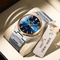 BINBOND B102 Two Tone Blue Color Mens Wrist Watch High Quality Waterproof Full Stainless Steel Automatic Day and Date Business Class Most Attractive Fashionable Formal Watch. 