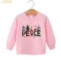 Xmas Tree Print Merry Christmas Sweatshirts For Kids Girls Boys Lovely Winter Top New Year Gift Custom Jumper Coat Sweater 3-14Y.
