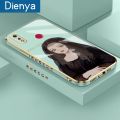 Dienya For Realme 3 Case Fashion Tide Spoof Mona Lisa Side New Design Phone Case Square Edge Pattern Silicone Softcase Luxury Plating Casing Full Cover Camera Shockproof Protection Cases. 