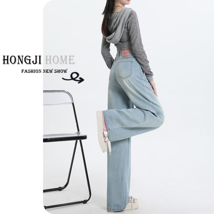 High%20Waist%20Light%20Color%20Wide%20Leg%20Pants%20Jeans%20Women's%20Summer%202024%20New%20Loose%20Slim%20Straight%20Drap%20Pants%20-%20Image%204