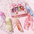 6Pcs Lovely Animals Lip Oil Set Moisturizing Plumper Transparent Lip Gloss Clear Lip Glaze Winter Liquid Roll-On Lip Balm Liquid. 