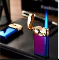 Turbo Inflatable Gas Butane Lighter Rocker Rebound Windproof Cigar Cigarette Lighter Gadgets For Men. 
