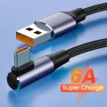CASIFY G1 6A 120W Elbow Cable USB to Type C Cable 90 Degree Type C Elbow Cable Fast Charing Cable Data Cable 120W Fast Charging Cable 1M.