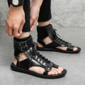 Designer Gladiator Platform 2023 Summer Sandals Shoes for Men Roman Mens Black Casual Beach Leather Brand Flip Flops Ankle Boots BunnyGarden.
