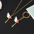 Cartoon Anime Card Captor Sakura Necklaces Key Chain Cardcaptor Sakura Clow Charm Pendant KINOMOTO Sealing Wand Statement Gift.