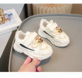 Men's and women's single shoes, sneakers, 2023 autumn children's leather, casual soft soles, boys' dad shoes, fashion baby children's shoes.