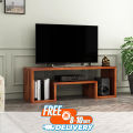 Floor Standing TV Entertainment Unit Setup Box Stand/TV Cabinet with Shelves for Books & Décor Display Unit Bed Living Room Upto 45 inches Design by Nahid Furniture 18x42x12". 