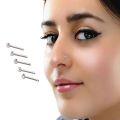 Stainless steel white stone nose pin for women - 10 pcs.