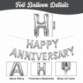 Happy Anniversary Decoration Combo Pack - Golden Curtains Backdrop, Silver Foil Banner Balloons, Metallic Balloons (Golden, Black & Silver) Decoration Set Full Package- (Pack of 33 Pcs). 