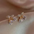 Trendy Cute Crystal Cherry Rhinestone New Stud Earrings for Women - Earrings for Girls Simple Top Fashion Jewelry Gift for Wedding Engagement Party.