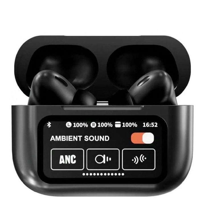 Airpods%20A9%20Pro%20Touch%20Screen%20Display%20with%20ANC%20ENC%20TWS%20Earbuds%20-%20Black%20-%20Image%204