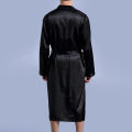 Men Night Clothes Pure Colors Long Sleeve Men Sleeping Gown. 