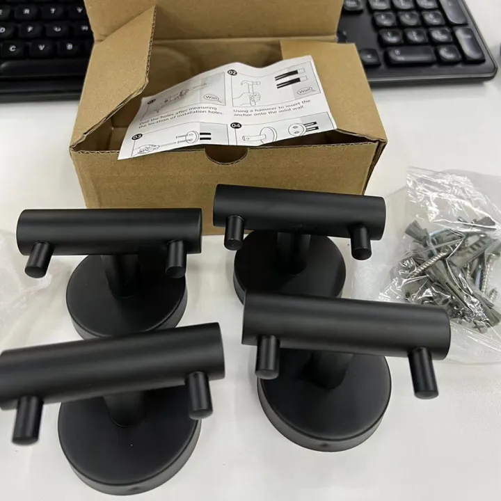 4pcs%20Towel%20Hooks%20Rustproof%20Easy%20Installation%20Wall%20Mounted%20304%20Stainless%20Steel%20Coat%20Hook%20For%20Kitchen%20Bathroom%20-%20Image%203