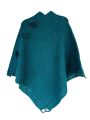 Women's Poncho Sweater Winter Collection Jacquard Knit Wool Blend Sleeveless V-Neck.
