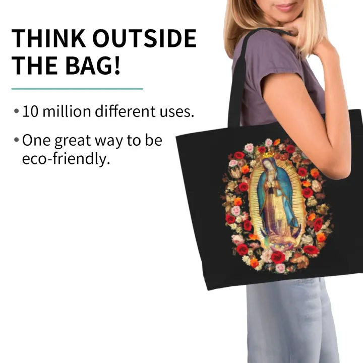 Printed%20Our%20Lady%20Of%20Guadalupe%20Mexican%20Virgin%20Mary%20Tote%20Shopping%20Bag%20Canvas%20Shoulder%20Shopper%20Mexico%20Catholic%20Saint%20Handbag%20-%20Image%202