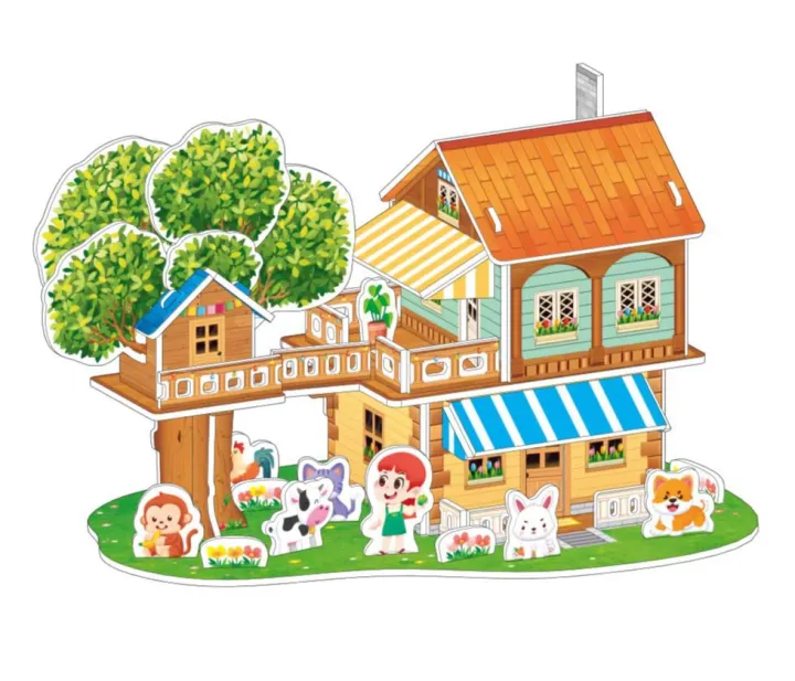 Kids%203d%20stereoscopic%20puzzle%20toys%203%20to%206%20years%20old%20house%20princess%20building%20blocks%20puzzle%20boy%20girl%203%20diy%20handmade%20house%20-%20Image%204