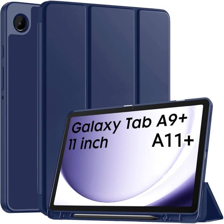 Flip Cover for Samsung Galaxy Tab A11+ / Galaxy Tab A9+ Cover Case 11 inch, Flip Stand Cover Case for Samsung Galaxy Tab A9 Plus / A11 Plus Tablet Cover - Black- Navy Blue