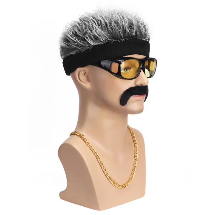 Men's%20innovative%20sunshade%20hat%20with%20pointed%20hat%20wig+necklace+beard+glasses%20adjustable%20baseball%20cap%20golf%20hat%20wig%20suitable%20for%20spor%20-%20Image%204