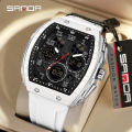 SANDA 6157 brand's new electronic watch digital multifunctional fashion trend men's watch silicone waterproof alarm clock men. 