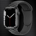 （COD Available)Carbon Fiber Silicone Strap For Apple Watch Ultra 49mm / Series 8y7 45mm / SE 2y6ySEy5y4 44mm / 3y2y1 42mm. 