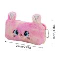 Cute Rainbow Gradient Color Cartoon Cat Plush Pen/ Pencil Bag - Large Capacity Pencil Case Girl Stationery Storage Bag. 