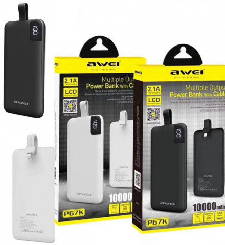 Awei P67K 10000mah Multiple Output Power Bank