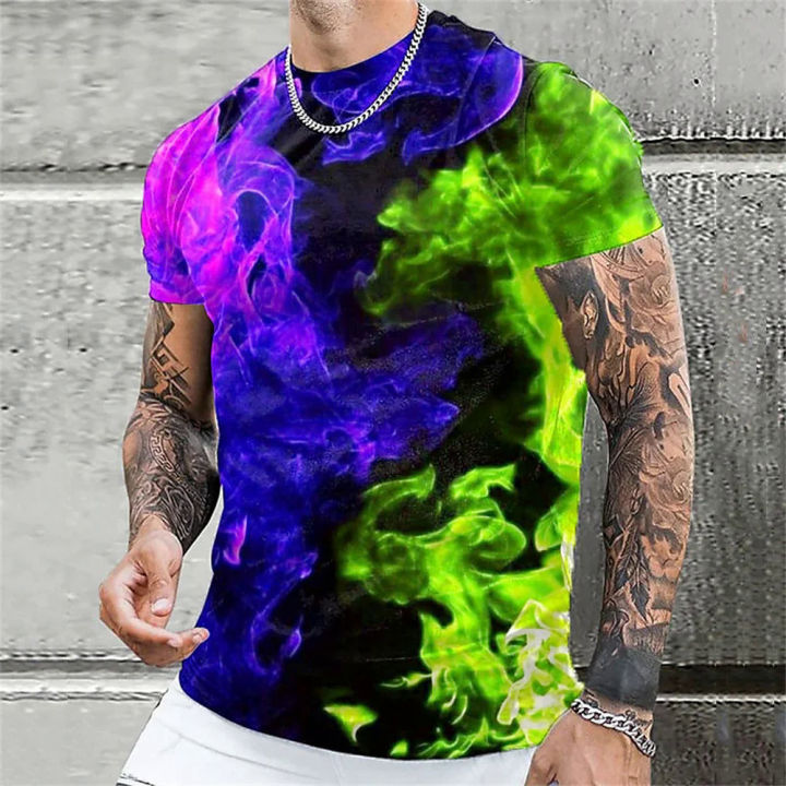 Color%20Block%20Flame%20Print%20T%20Shirt%20For%20Men%20Outdoor%20Daily%20Short%20Sleeve%20Loose%20Tops%20Casual%20Tees%20Unisex%20Clothing%20Apparel%20Large%20Size%206XL%20-%20Image%203