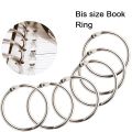 2inc (5.08cm) Photo Album Metal Ring Binder Office Circle Book Binder Loose-leaf Book Hoops Scrapbook Split Ring 6Pcs. 
