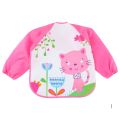 Long Sleeve Waterproof Baby Bibs Cute Cartoon Bear Baby Feeding Bibs Lace Up Design Newborn Toddler Kid Children Eating Aprons.