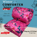Comforter for Winter King size Exclusive Comforter with full cotton fabric 84*90 inch European cube style (1pcs Box) White , Red , Pink , Blue. 