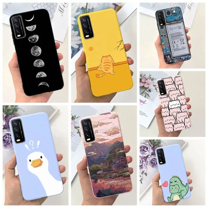 For vivo Y20 Cover V2029 Soft Space Planet Phone Case For vivo Y 20 y20  inch Dinosaur Pattern Fundas Back Cover