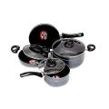 Exclusive Non Stick 7 PCs Cookware Set - Black and Silver. 