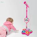 Music Sing Microphone Toy with Flashing Stage Lights Kids Microphone and Stand Girls Age 3+. 
