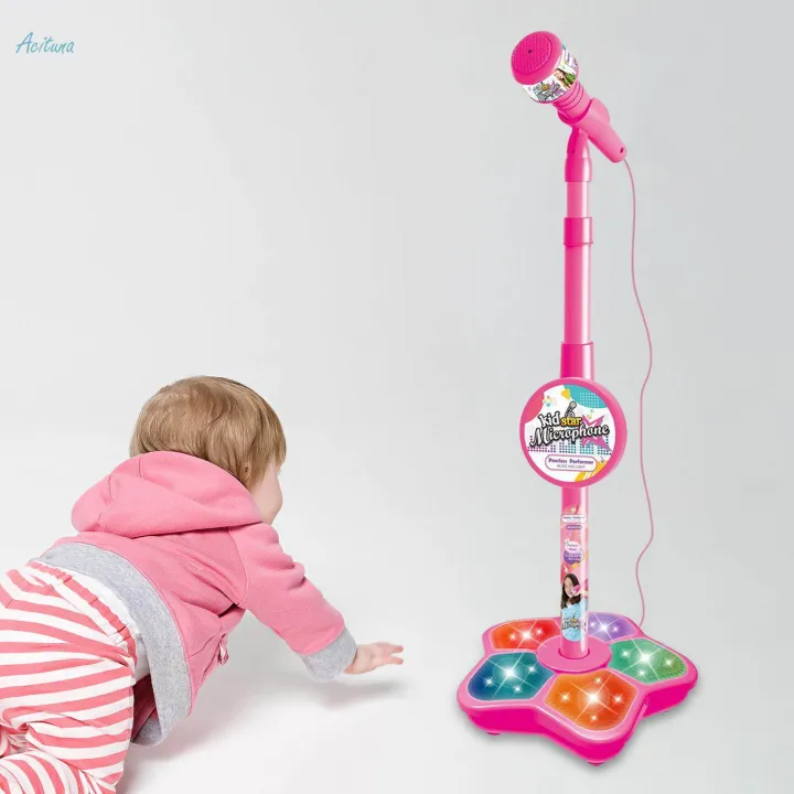 Music%20Sing%20Microphone%20Toy%20with%20Flashing%20Stage%20Lights%20Kids%20Microphone%20and%20Stand%20Girls%20Age%203+%20-%20Image%202