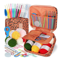 1Set Beginners Crochet Hook Set 58PCS Portable Crochet Set Travel Crochet Supplies. 