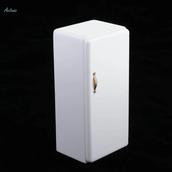White%20Wood%20Refrigerator%20Fridge%20Freezer%20Dolls%20House%20Kitchen%20Decor%201/12%20Scale%20-%20Image%203