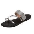 Large Size Sandalias Slippers Women 2024 Trend Flat Sandals Shiny Rhinestones Outdoor Walking Summer Breathable Casual Shoes.
