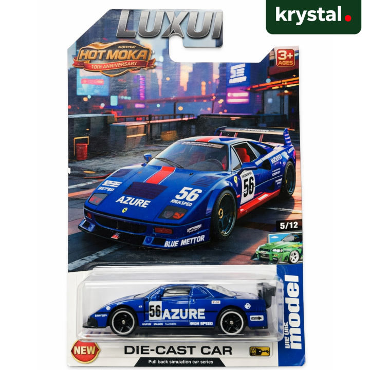 【Krystal】Hot Moka 10th Anniversary – 1:64 European Hypercars & Exotics Die‑Cast Cars – Premium Metal‑on‑Metal Static Collector Series with Free-Rolling Wheels