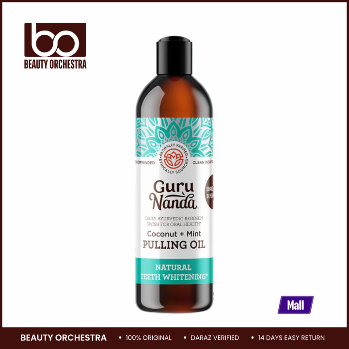 GuruNanda Coconut Oil Pulling, Fresh Breath & Whitening Mouthwash 237ML (Guru Nanda Oil Pulling Mouth Wash - USA)