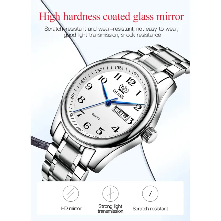 OLEVS%205567%20Silver%20Stainless%20Steel%20Analog%20Watch%20For%20Men%20-%20White%20&%20Silver%20-%20Image%203