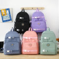 Four-piece set for the beginning of the school season, new simple girls' children's primary and secondary school school bags, large-capacity backpacks, college style backpacks. 