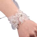 Artificial Flowers Wrist Corsage Elegant Comfortable Touch Anti-Wear Bride Bridesmaid Wrist Corsage Artificial Flowers Bracelet for Wedding Engagement. 