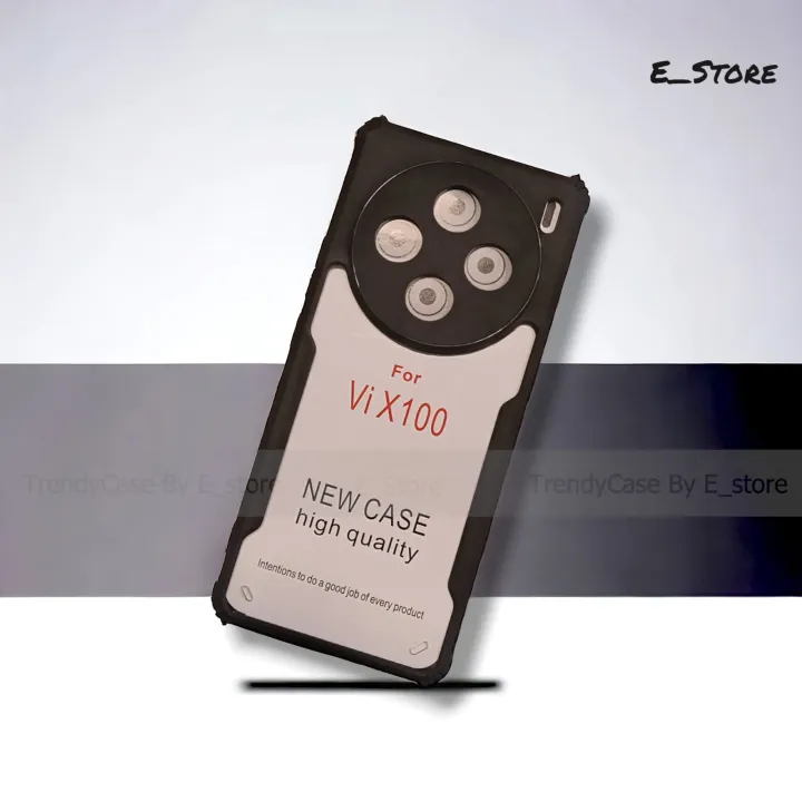 Vivo X100 Edge-Reinforced Shockproof Cushion Back Clear Hybrid Transparent Hard Cover Casing-E_Store