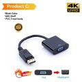 Display Port / DP to Vga Port Converter / Adapter - Black.