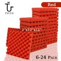 TOUO Soundproofing Foam Panels 6/12/24 Pcs Mushroom Wedge Tiles Acoustic Padding Noise Insulation For Home Studio. 