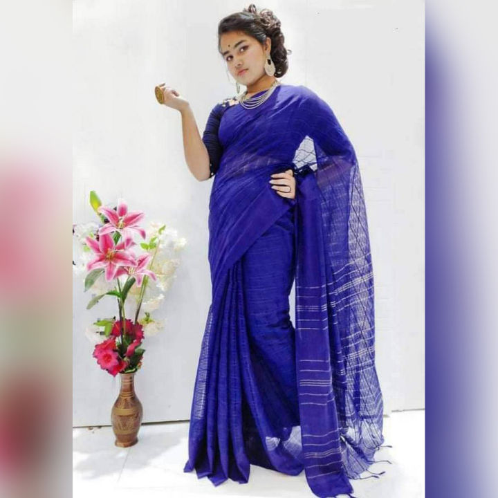 Blue Joom Saree For Womene by Badal Shari Bitan